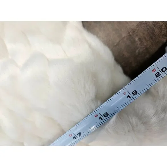 Gallery Cream Faux Fur Hoided Jacket Womens Medium - Picture 9 of 10